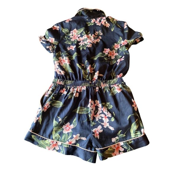 Victoria's Secret Blue Pink Floral Satin One Piece Romper Size Small - Picture 5 of 5